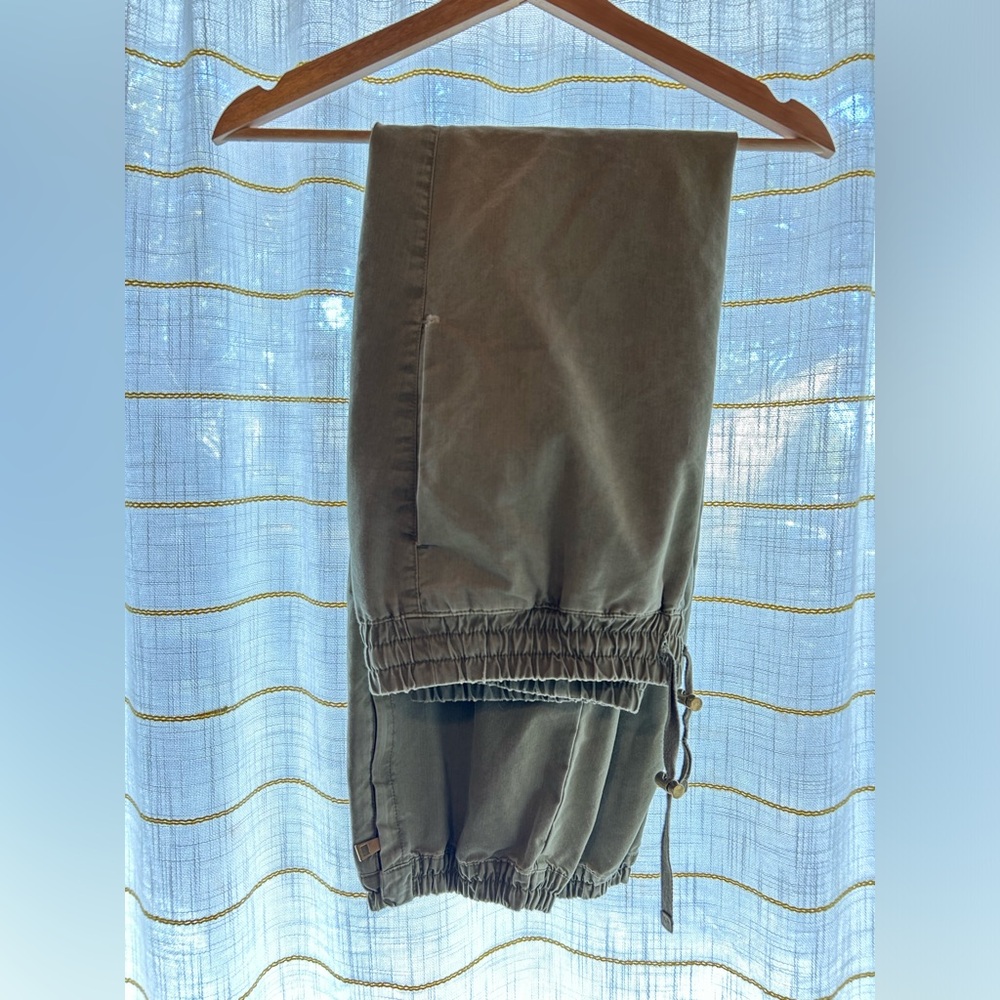 Army green cargo style joggers.